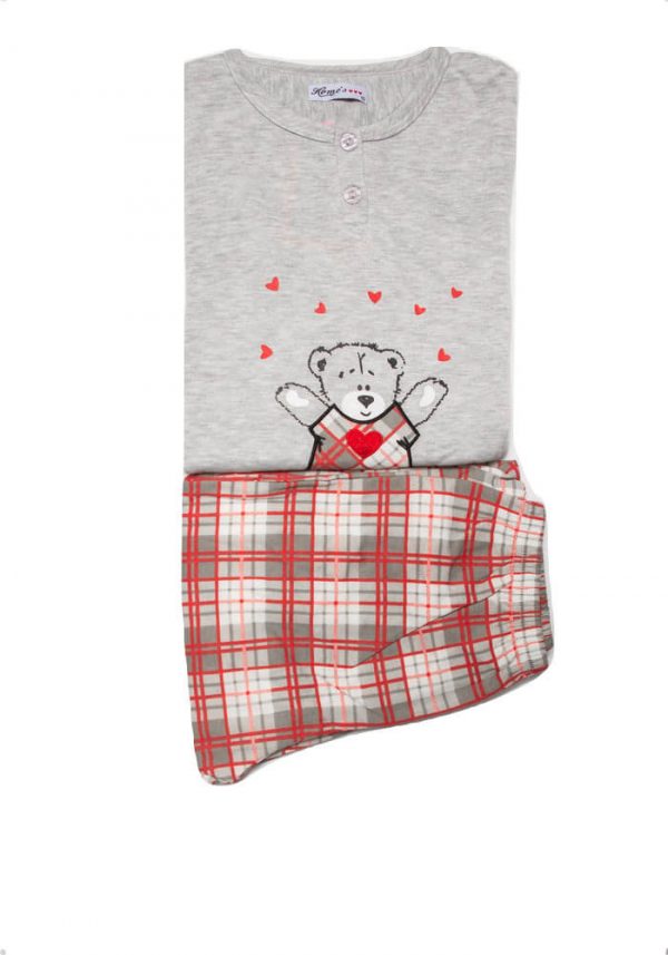 ΠΙΤΖΑΜΑ ΠΑΙΔΙΚΗ ΓΙΑ ΚΟΡΙΤΣΙ 2τμχ ΜΠΛΟΥΖΑ ΓΚΡΙ ΠΑΝΤΕΛΟΝΙ ΚΑΡΟ