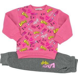 Σετ Φόρμα Φούτερ Παιδική Για Κορίτσι HK-142 Ροζ e-sofi.gr
