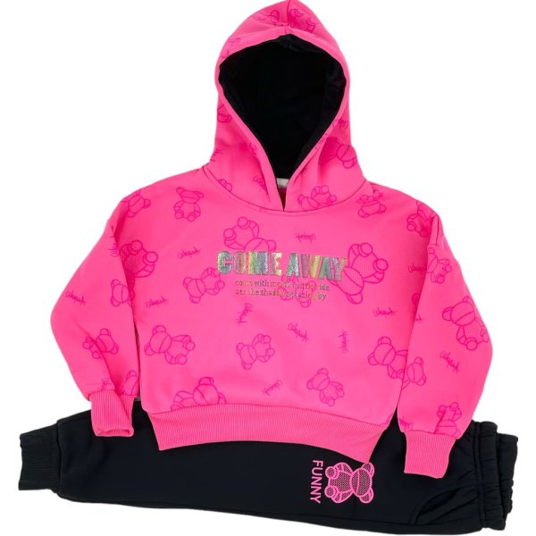 Σετ Φόρμα Φούτερ Παιδική Για Κορίτσι MS-5153 Φούξια e-sofi.gr