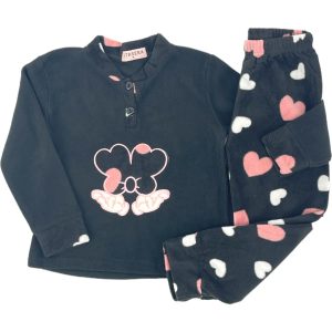 Πιτζάμα Φλις Παιδική Για Κορίτσι NA094 Μαύρο e-sofi.gr