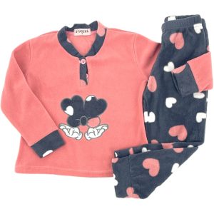 Πιτζάμα Φλις Παιδική Για Κορίτσι NA094 Ροζ e-sofi.gr