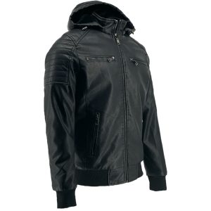 Μπουφάν Δερματίνη Ανδρικό 3638 Μαύρο e-sofi.gr