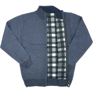 Plus Size Ζακέτα Πλεκτή Ανδρική DT8105 Μπλε e-sofi.gr