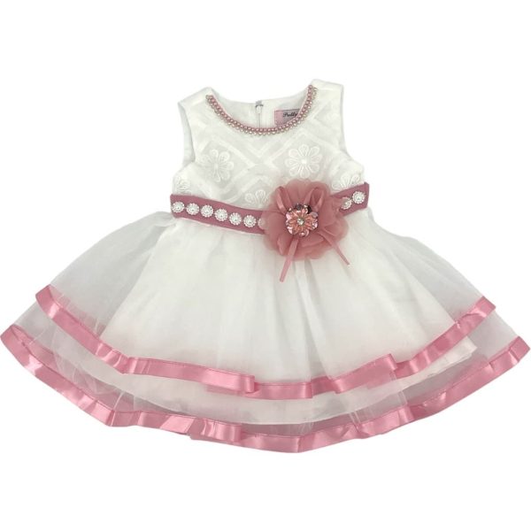 Φόρεμα Bebe Για Κορίτσι F2202 Λευκό e-sofi.gr