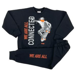 Σετ Φόρμα Φούτερ Παιδική Για Αγόρι 104 Μαύρο e-sofi.gr