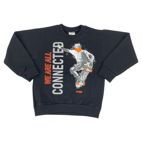 Σετ Φόρμα Φούτερ Παιδική Για Αγόρι 104 Μαύρο e-sofi.gr