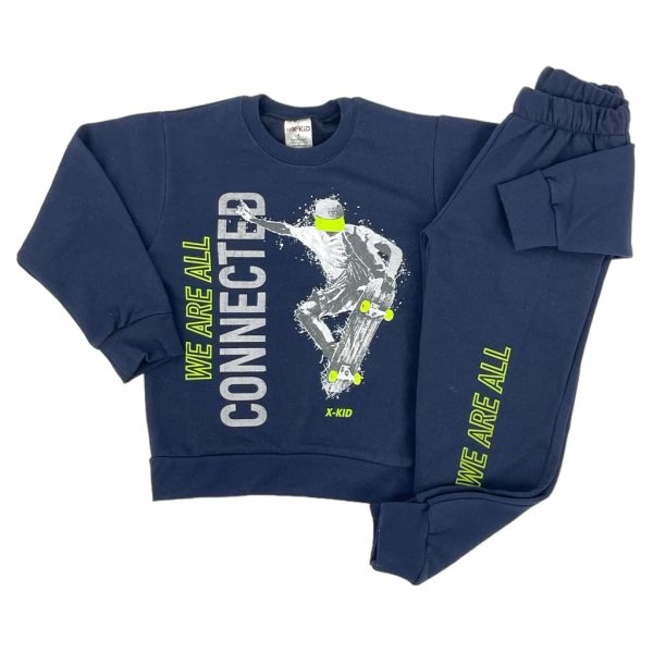 Σετ Φόρμα Φούτερ Παιδική Για Αγόρι 104 Μπλε e-sofi.gr