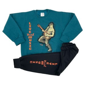 Σετ Φόρμα Φούτερ Παιδική Για Αγόρι 105 Πετρόλ e-sofi.gr