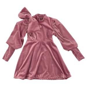 Φόρεμα Βελουτέ Για Κορίτσι 23441 Ροζ e-sofi.gr