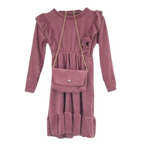 Φόρεμα Βελουτέ Παιδικό Για Κορίτσι 425 Ροζ e-sofi.gr