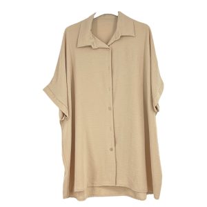 Plus Size Πουκαμίσα Γυναικεία 602106 Μπεζ e-sofi.gr