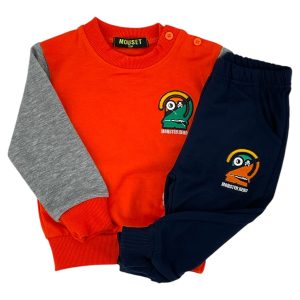 Σετ Φόρμα Φούτερ Παιδικό Για Αγόρι BR-078 Πορτοκαλί e-sofi.gr