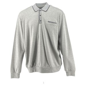 Plus Size Polo Μπλούζα Ανδρική 1121 Γκρι e-sofi.gr