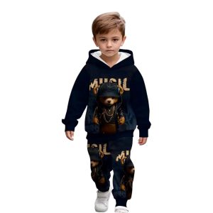 Σετ Φόρμα Παιδική Για Αγόρι P8181 Μαύρο e-sofi.gr