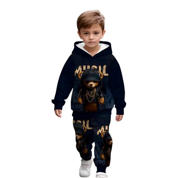 Σετ Φόρμα Παιδική Για Αγόρι P8181 Μαύρο e-sofi.gr