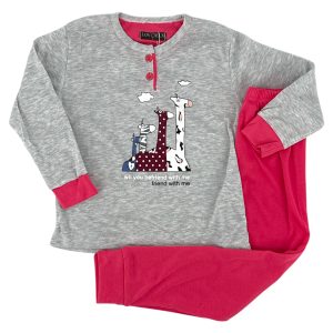 Πιτζάμα Παιδική Για Κορίτσι F1895 Γκρι e-sofi.gr