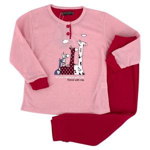 Πιτζάμα Παιδική Για Κορίτσι F1895 Ροζ e-sofi.gr