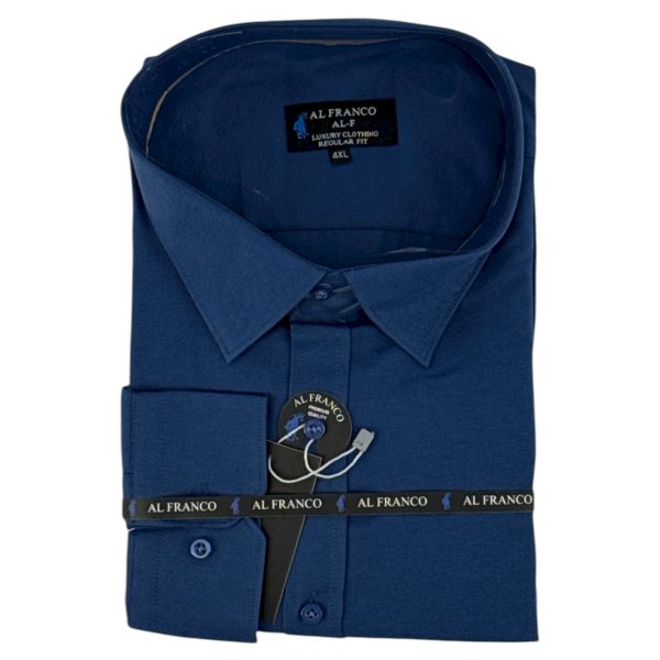 Plus Size Al Franco Πουκάμισο Ανδρικό PSALF11 Μπλε e-sofi.gr