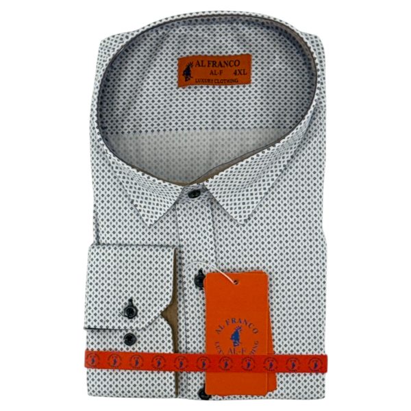 Plus Size Al Franco Πουκάμισο Ανδρικό PSALF9 Λευκό e-sofi.gr