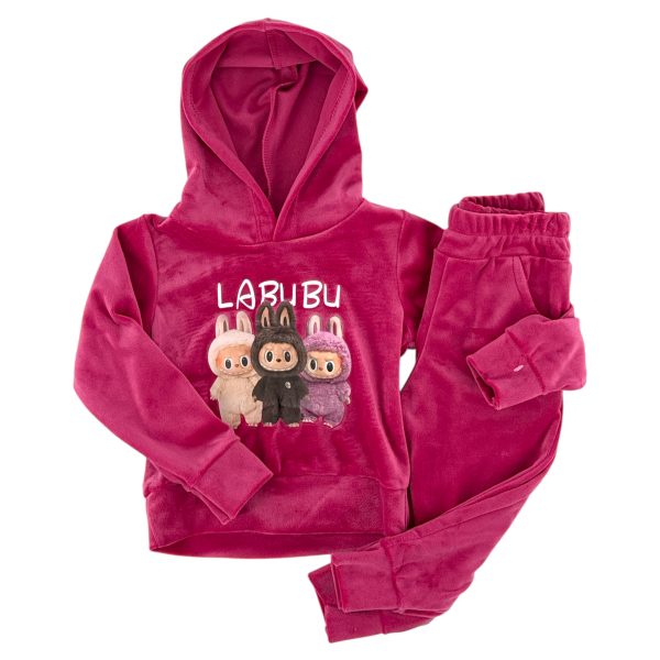 Σετ Φόρμα Βελουτέ Για Κορίτσι 25071A Ματζέντα e-sofi.gr